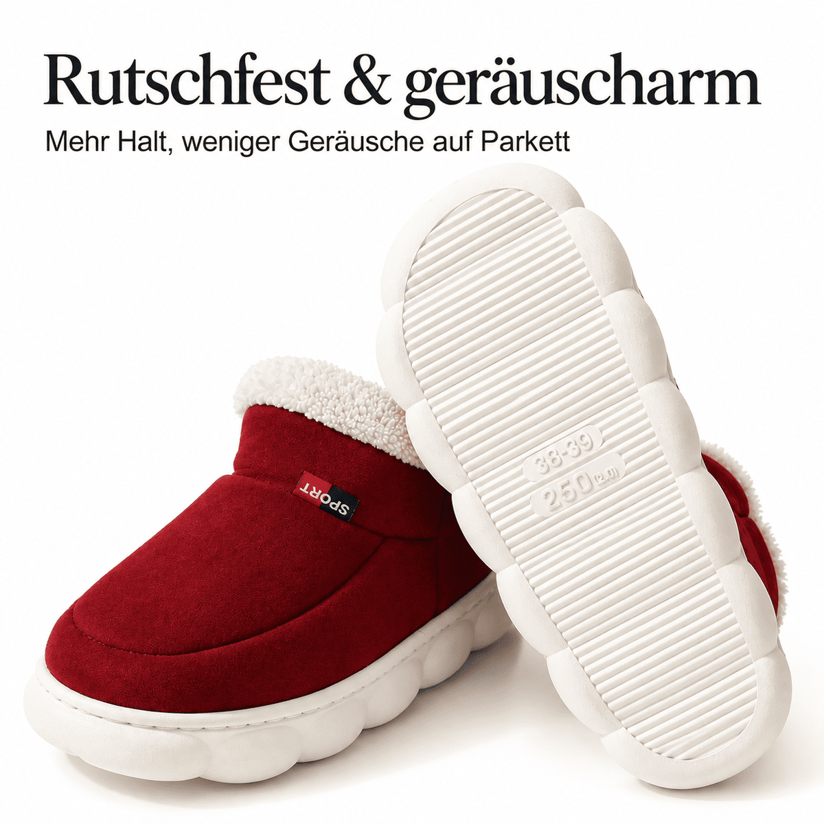 Flesuah Chalet Cluff - Kuschelweiche Hausschuhe mit sicherer Sohle
