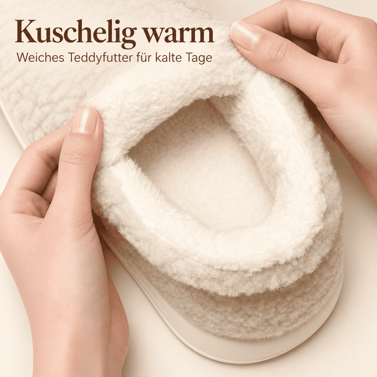 Flesuah Cocoon Teddy – Atmungsaktive Kuschelhausschuhe mit Teddyfutter