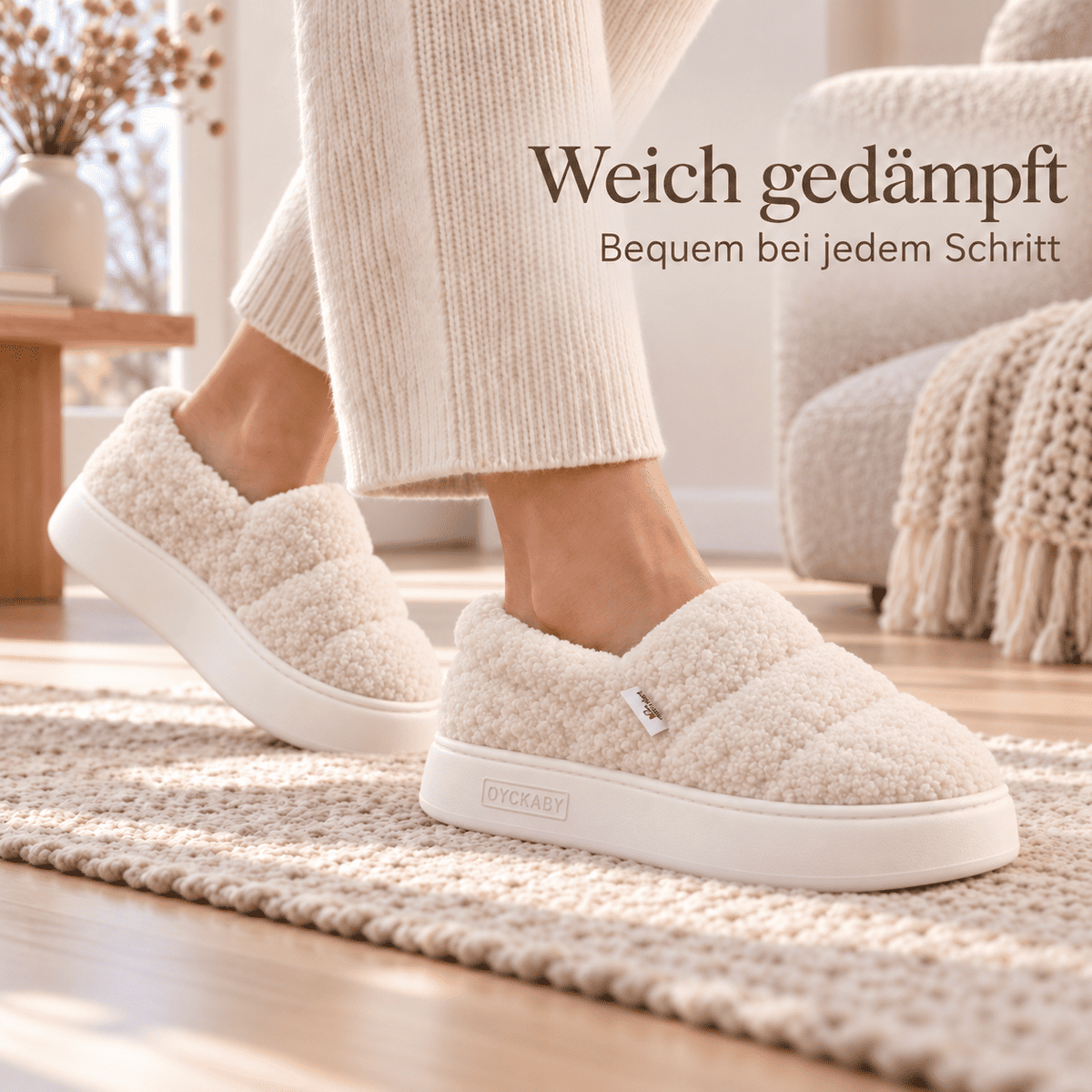 Flesuah Cocoon Teddy – Atmungsaktive Kuschelhausschuhe mit Teddyfutter