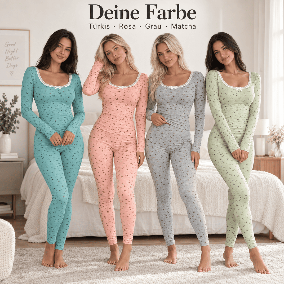 Flesuah Flora – Damen Lounge-Set mit Blumenprint