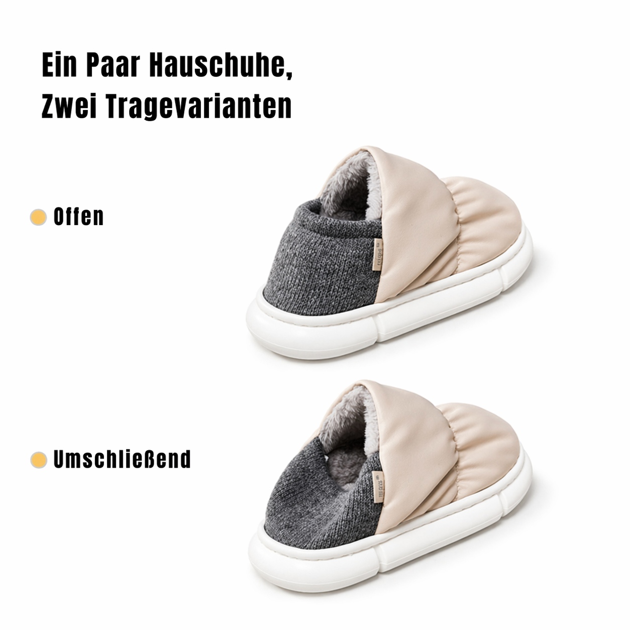 Flesuah Cocoon - Gepolsterte Hausschuhe mit extra weicher Sohle