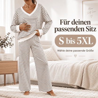 Flesuah Maren – Lockerer Damen-Pyjama mit V-Ausschnitt | S–5XL