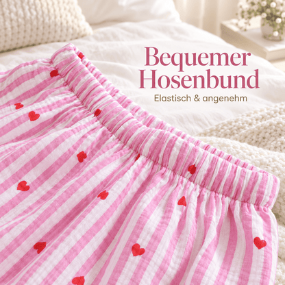 Flesuah Colette – Klassischer Damen-Pyjama mit Herzprint