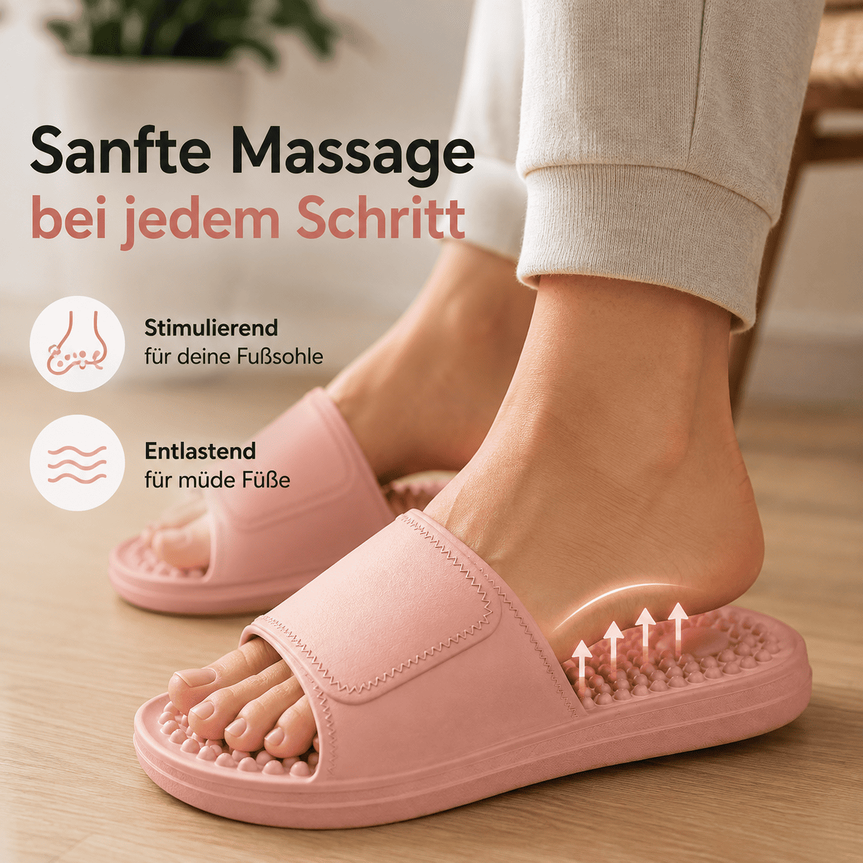 Flesuah Levio – Leichte Massage-Slides mit Noppenfußbett