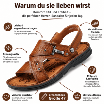 Flesuah Mareno – Herren Sandalen aus Kuhleder für Alltag & Freizeit