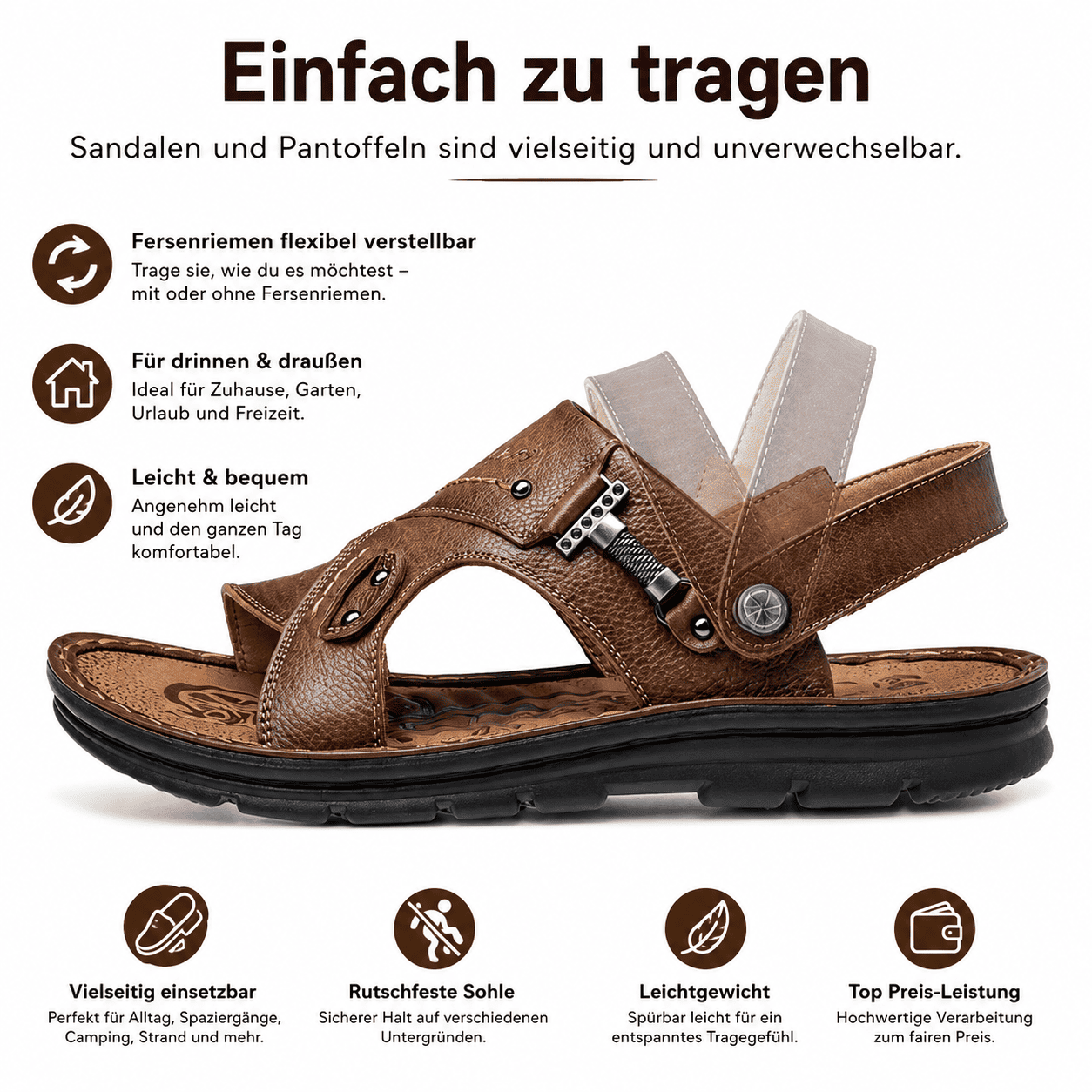 Flesuah Mareno – Herren Sandalen aus Kuhleder für Alltag & Freizeit