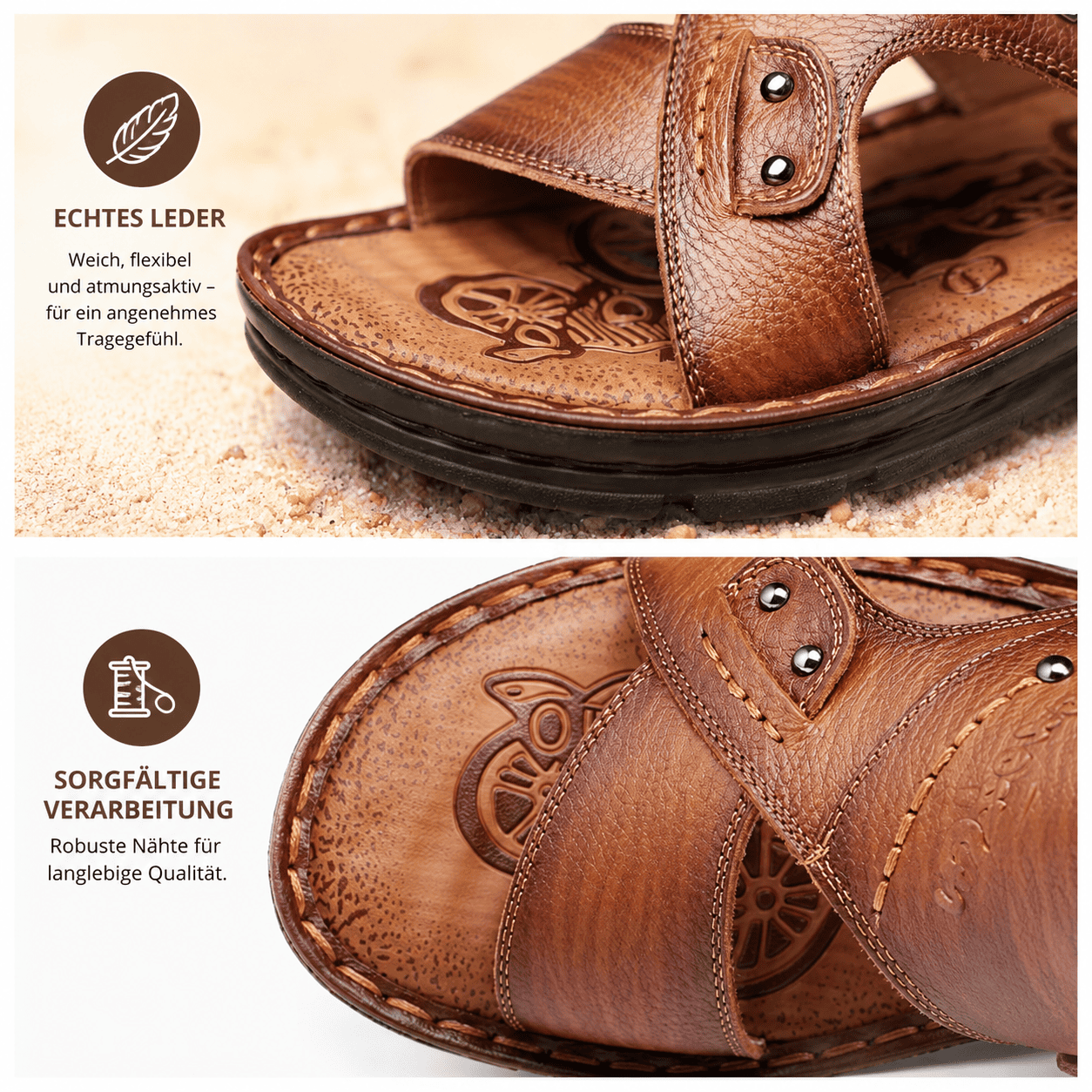 Flesuah Mareno – Herren Sandalen aus Kuhleder für Alltag & Freizeit