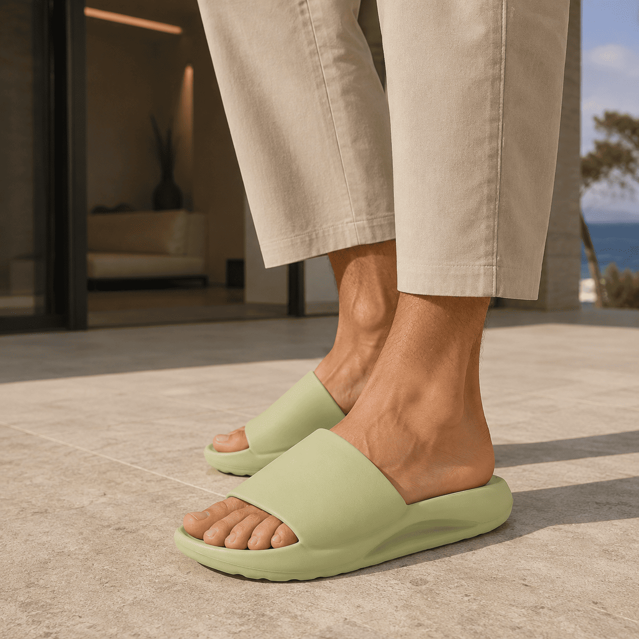 Flesuah Softli Herren - Ergonomische Sandalen mit rutschfester Sohle