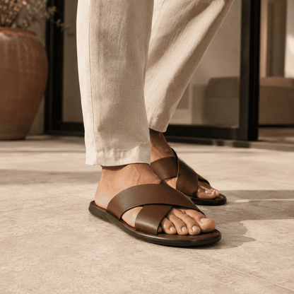 Flesuah Maison Slide - Herren-Slipper aus Rindsleder