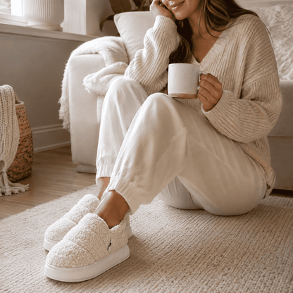 Flesuah Cocoon Teddy – Atmungsaktive Kuschelhausschuhe mit Teddyfutter