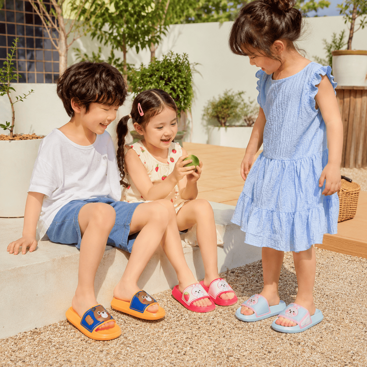 Flesuah Cartoon Badesandalen - Bequeme Slides für Jungen und Mädchen