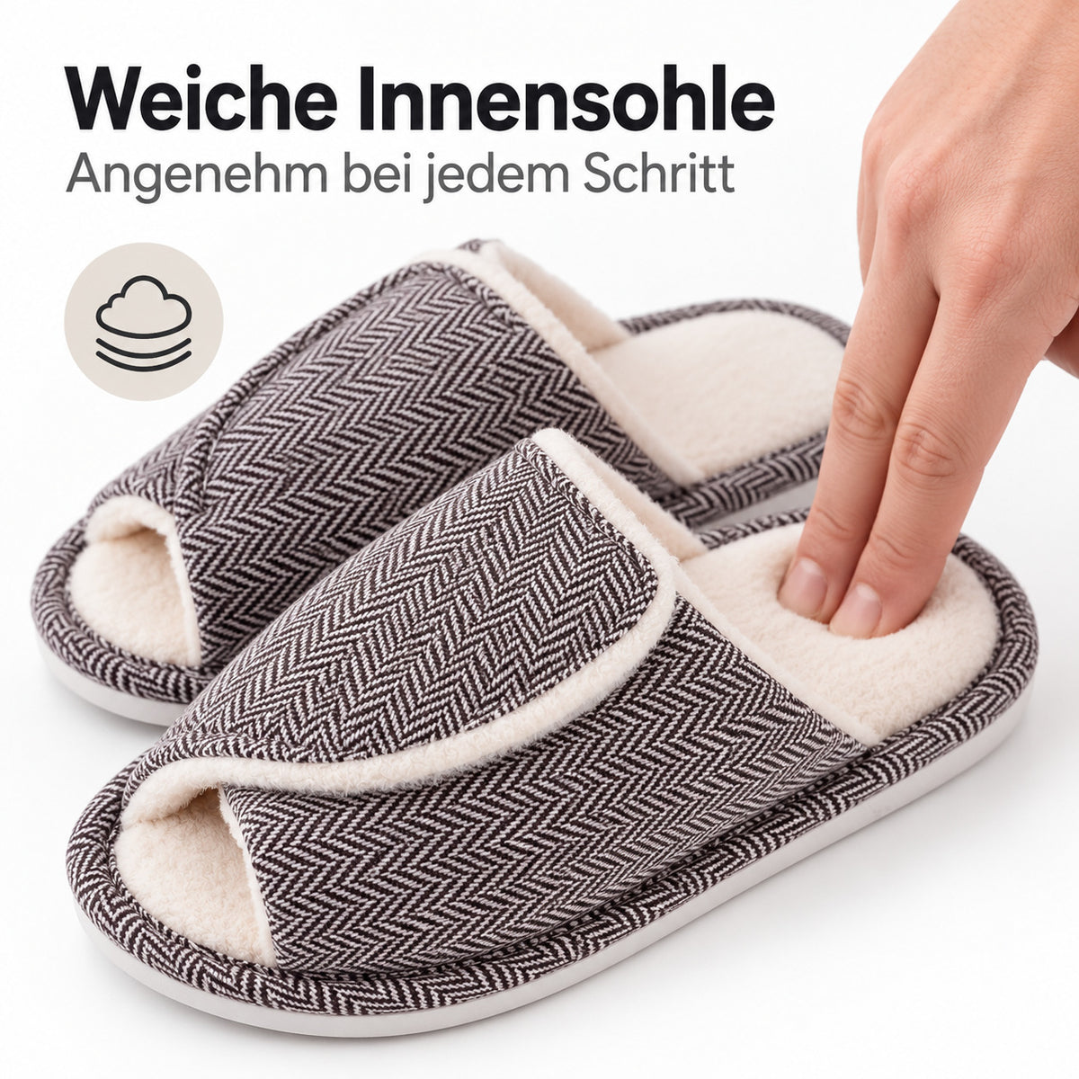 Flesuah Slipper Man - Einstellbare Hausschuhe mit atmungsaktivem Material