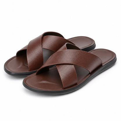 Flesuah Maison Slide - Herren-Slipper aus Rindsleder