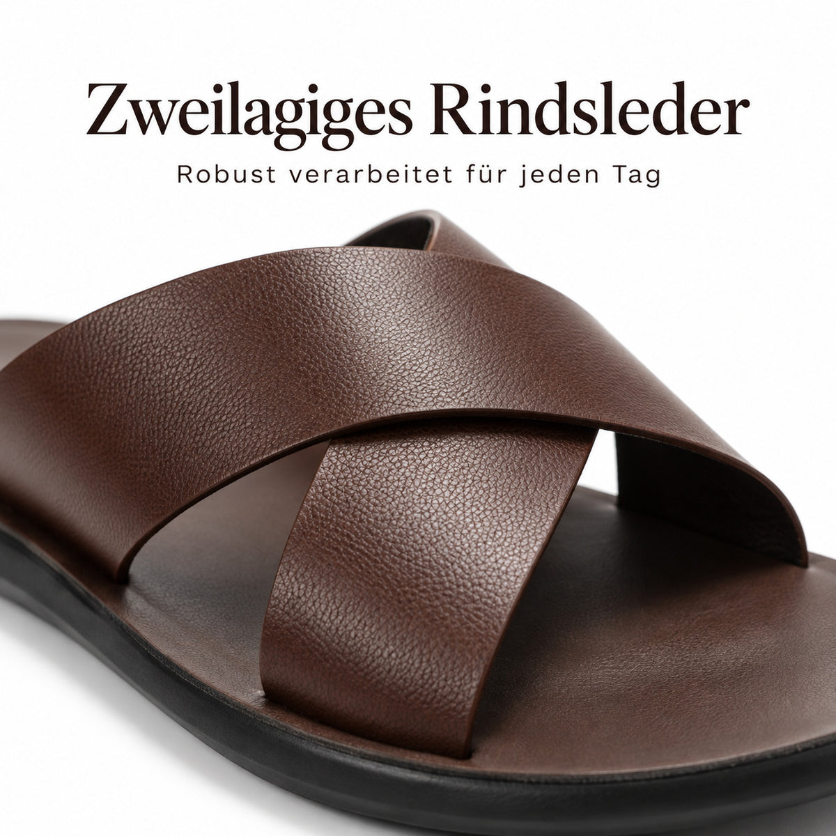 Flesuah Maison Slide - Herren-Slipper aus Rindsleder