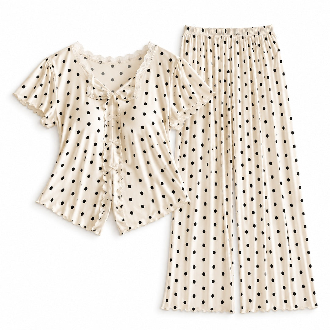 Flesuah Elina – Damen Pyjama-Set mit Rüschendetails