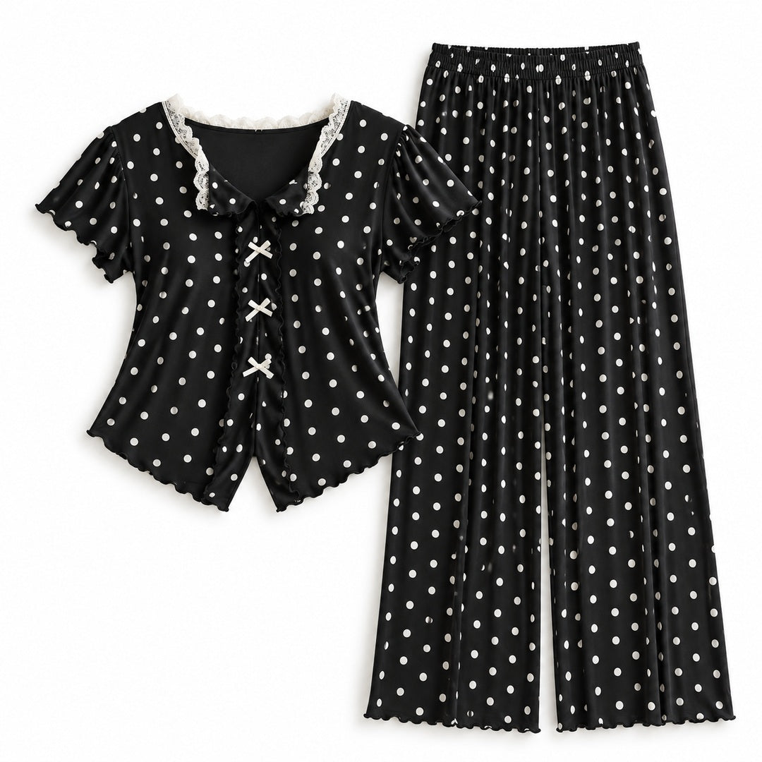 Flesuah Elina – Damen Pyjama-Set mit Rüschendetails