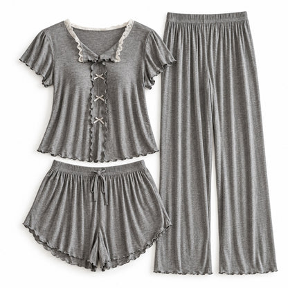 Flesuah Elina – Damen Pyjama-Set mit Rüschendetails