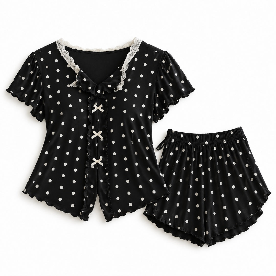 Flesuah Elina – Damen Pyjama-Set mit Rüschendetails