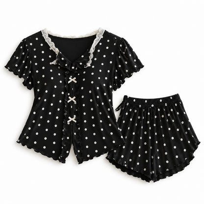Flesuah Elina – Damen Pyjama-Set mit Rüschendetails