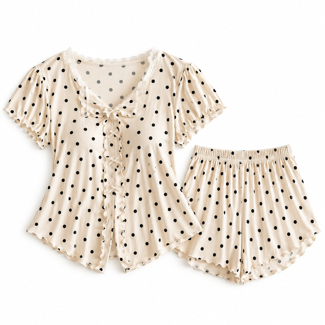 Flesuah Elina – Damen Pyjama-Set mit Rüschendetails