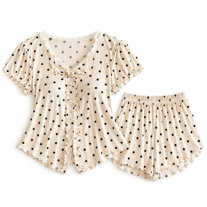 Flesuah Elina – Damen Pyjama-Set mit Rüschendetails
