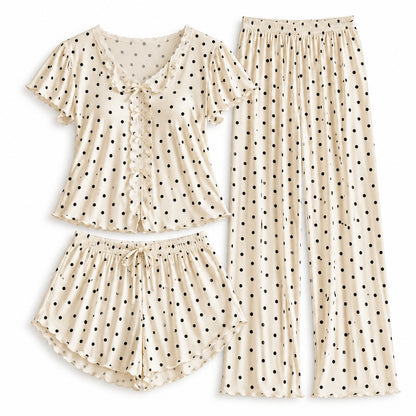 Flesuah Elina – Damen Pyjama-Set mit Rüschendetails