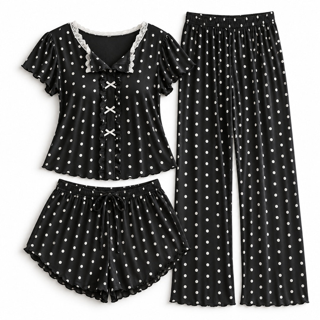 Flesuah Elina – Damen Pyjama-Set mit Rüschendetails
