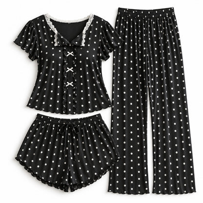 Flesuah Elina – Damen Pyjama-Set mit Rüschendetails