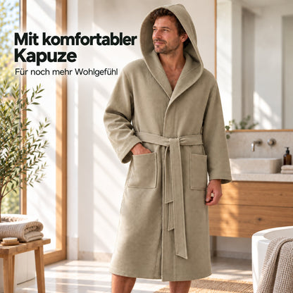 Flesuah Ravello – Herren-Bademantel aus Baumwolle mit Kapuze
