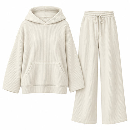 Nika – Damen-Lounge-Set mit Kapuze & weiter Hose