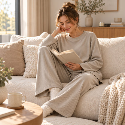 Sina – Gestreiftes Loungewear-Set mit Rundhalsausschnitt