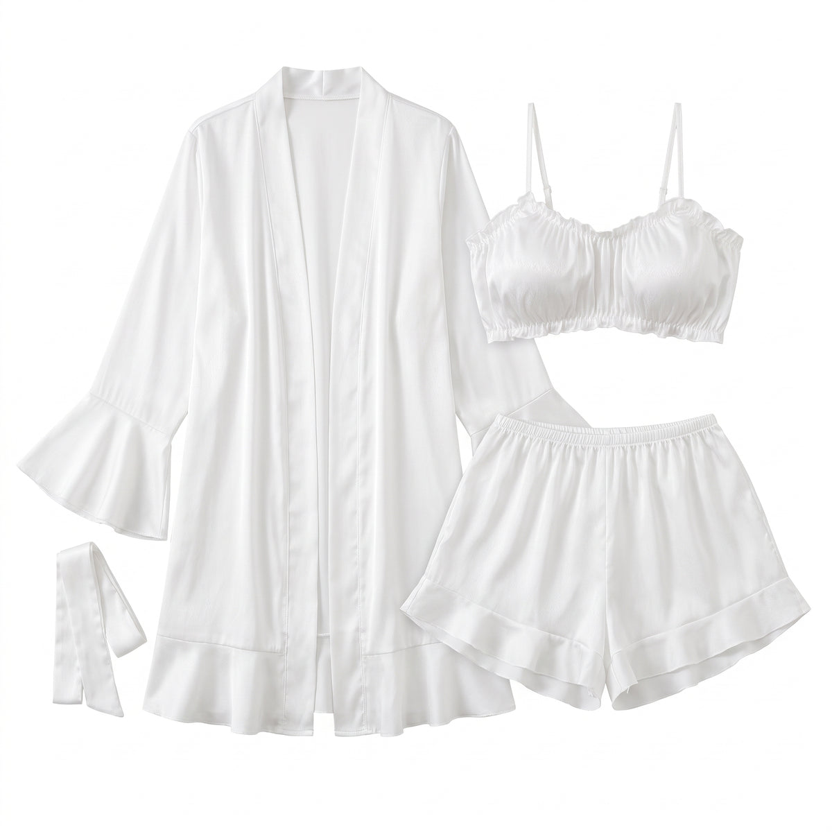 Flesuah Elodie – 4-teiliges Damen Lounge-Set in Satinoptik