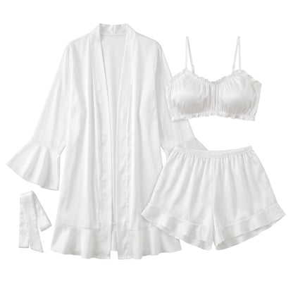 Flesuah Elodie – 4-teiliges Damen Lounge-Set in Satinoptik