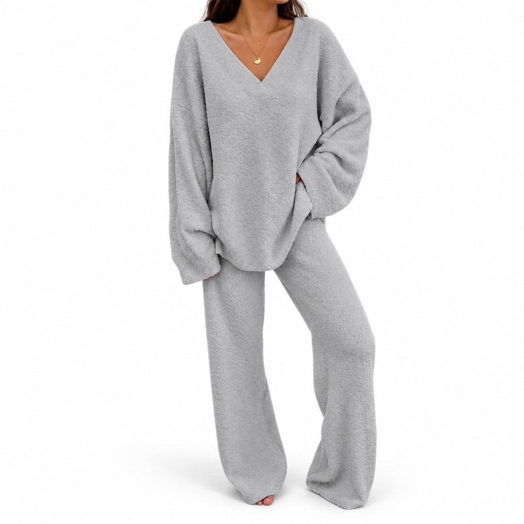 Juna – Kuscheliges Damen-Lounge-Set mit V-Ausschnitt