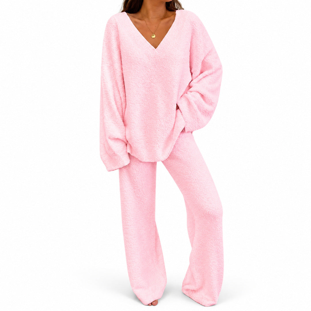 Juna – Kuscheliges Damen-Lounge-Set mit V-Ausschnitt