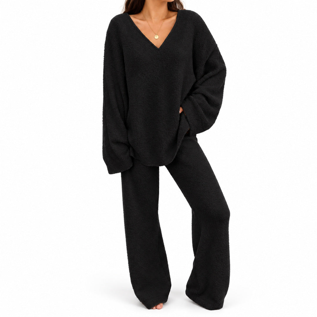 Juna – Kuscheliges Damen-Lounge-Set mit V-Ausschnitt