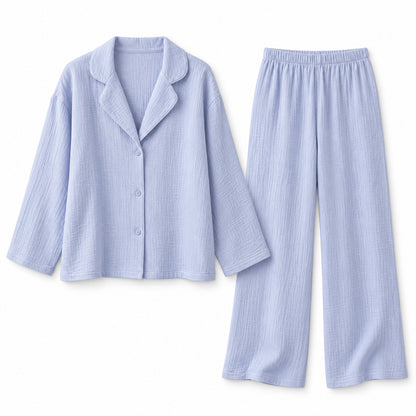 Flesuah Liora – Leichtes Damen Pyjama-Set in Musselin-Optik