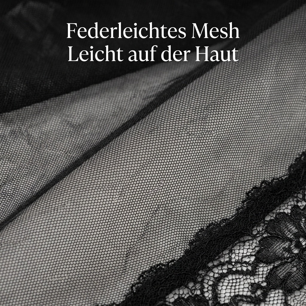 Flesuah Ella - Neckholder-Nachtkleid aus Mesh & Spitze