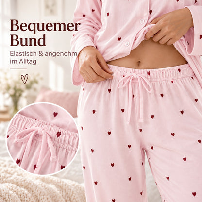 Flesuah Milou – Damen Pyjama-Set mit Print & langer Hose