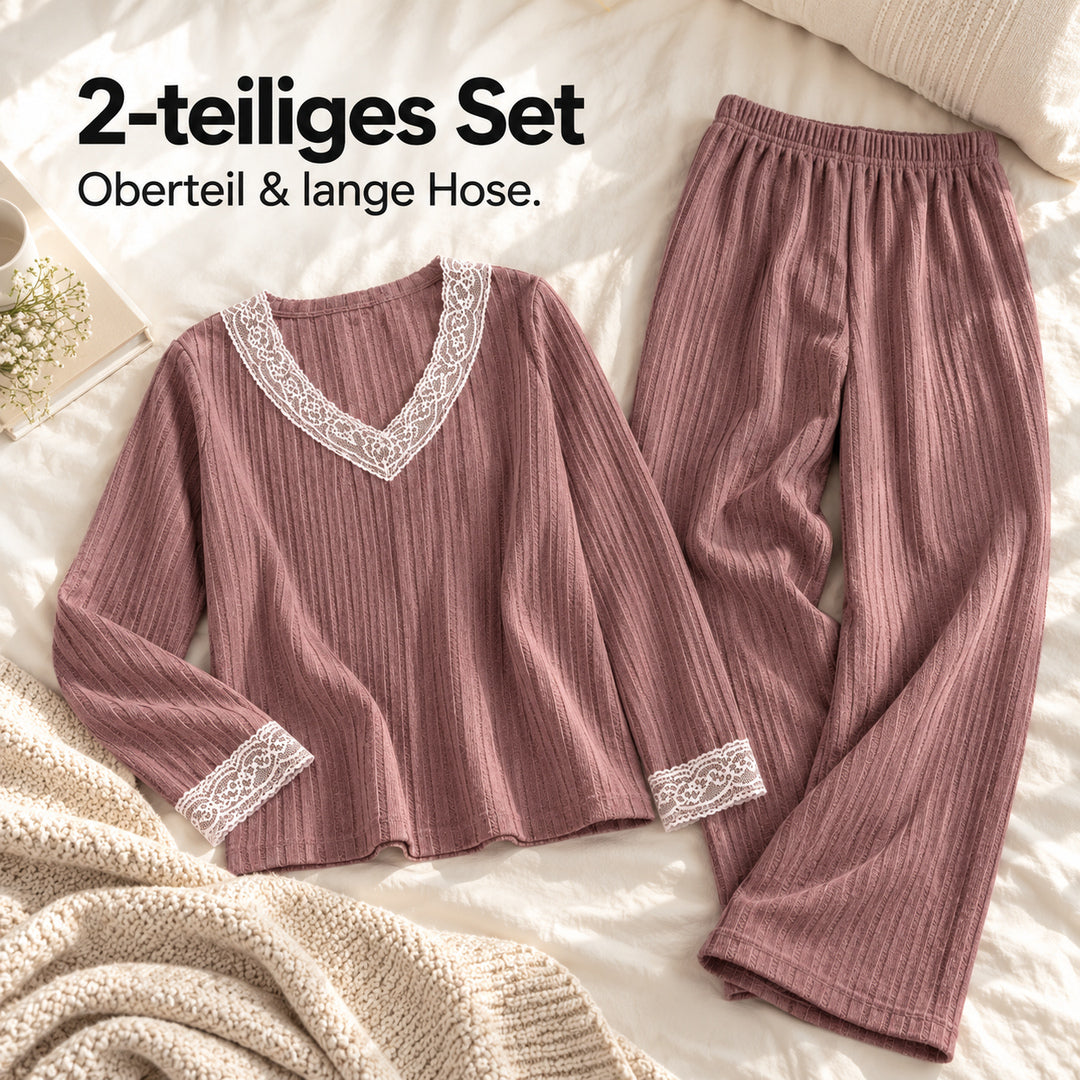 Flesuah Mirelle – Damen Pyjama-Set mit Spitze