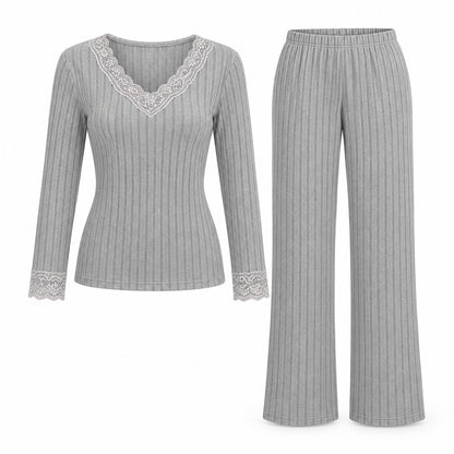 Flesuah Mirelle – Damen Pyjama-Set mit Spitze