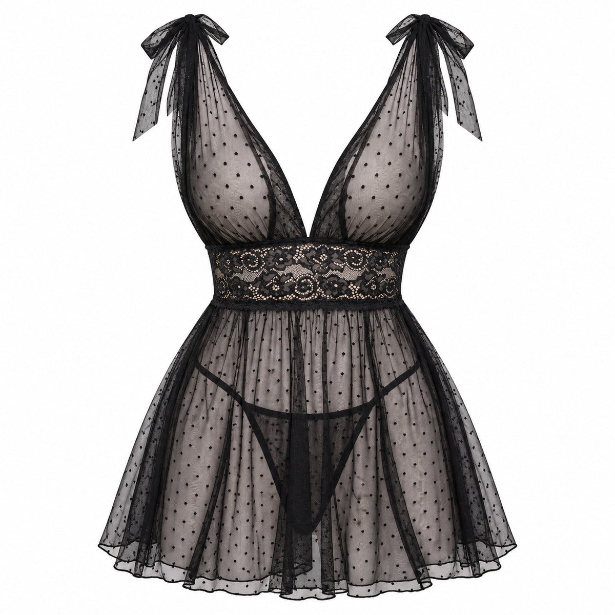 Flesuah Nerina – Dot-Mesh Nachtkleid