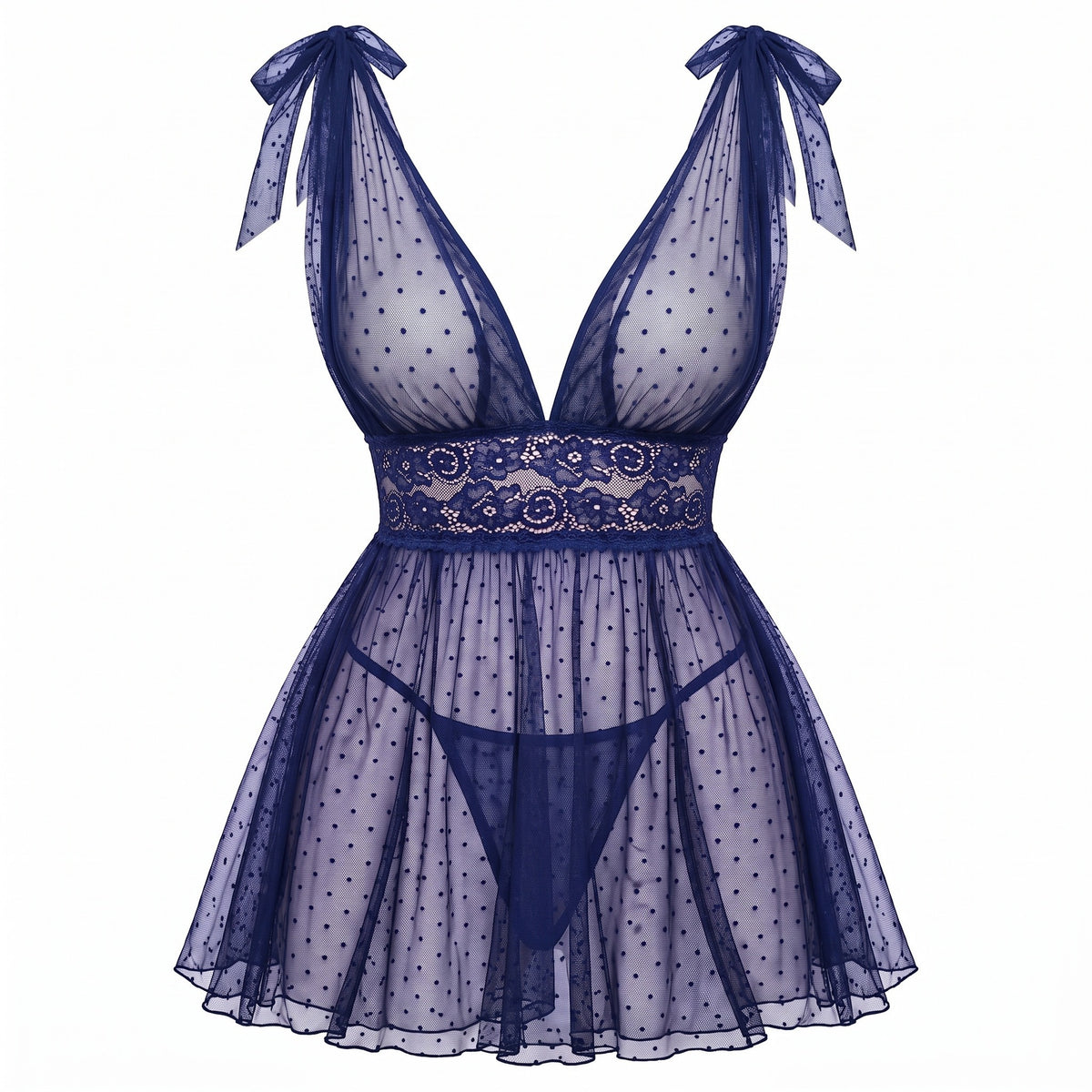 Flesuah Nerina – Dot-Mesh Nachtkleid