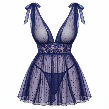 Flesuah Nerina – Dot-Mesh Nachtkleid