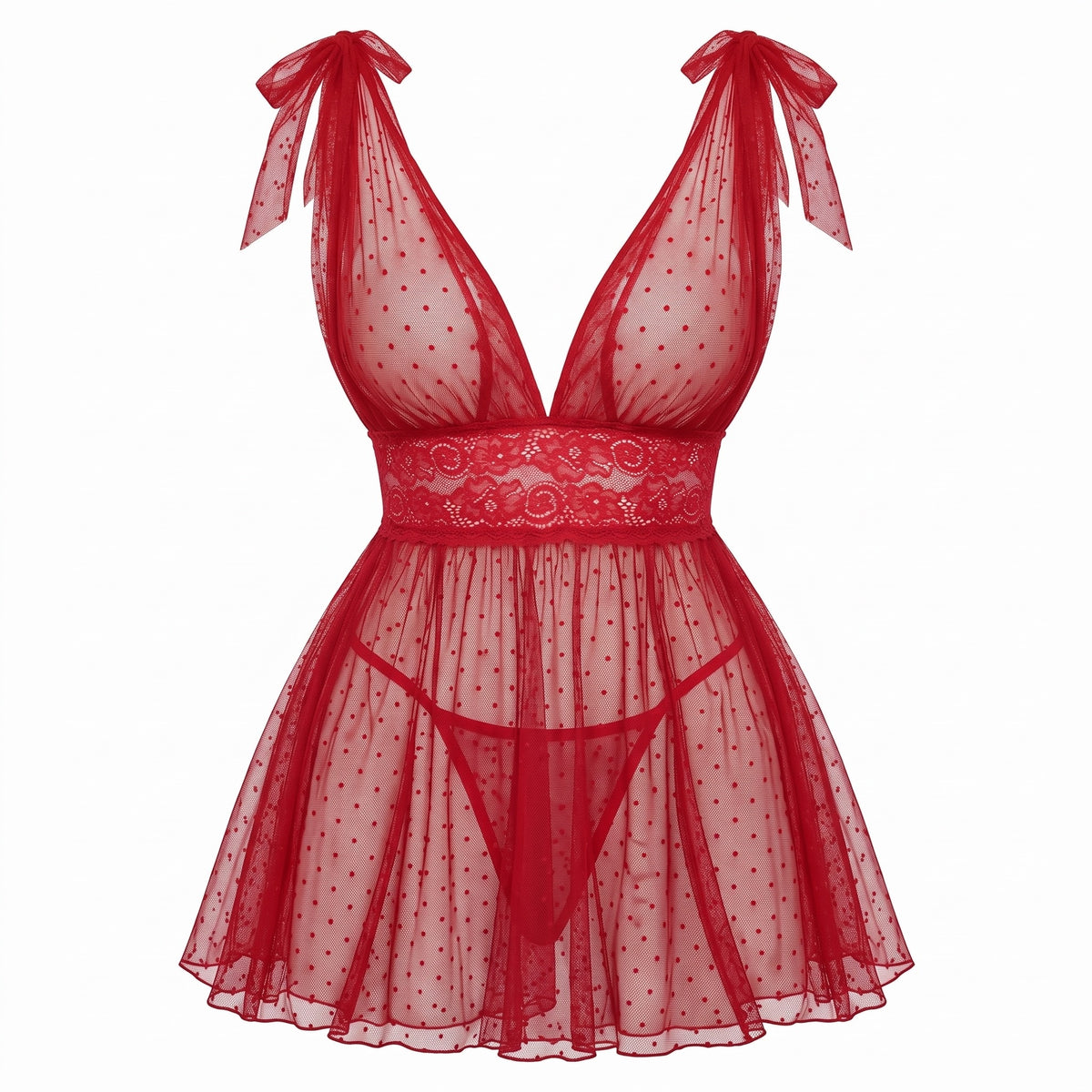 Flesuah Nerina – Dot-Mesh Nachtkleid