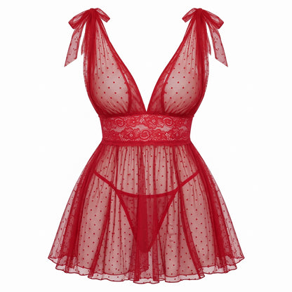 Flesuah Nerina – Dot-Mesh Nachtkleid