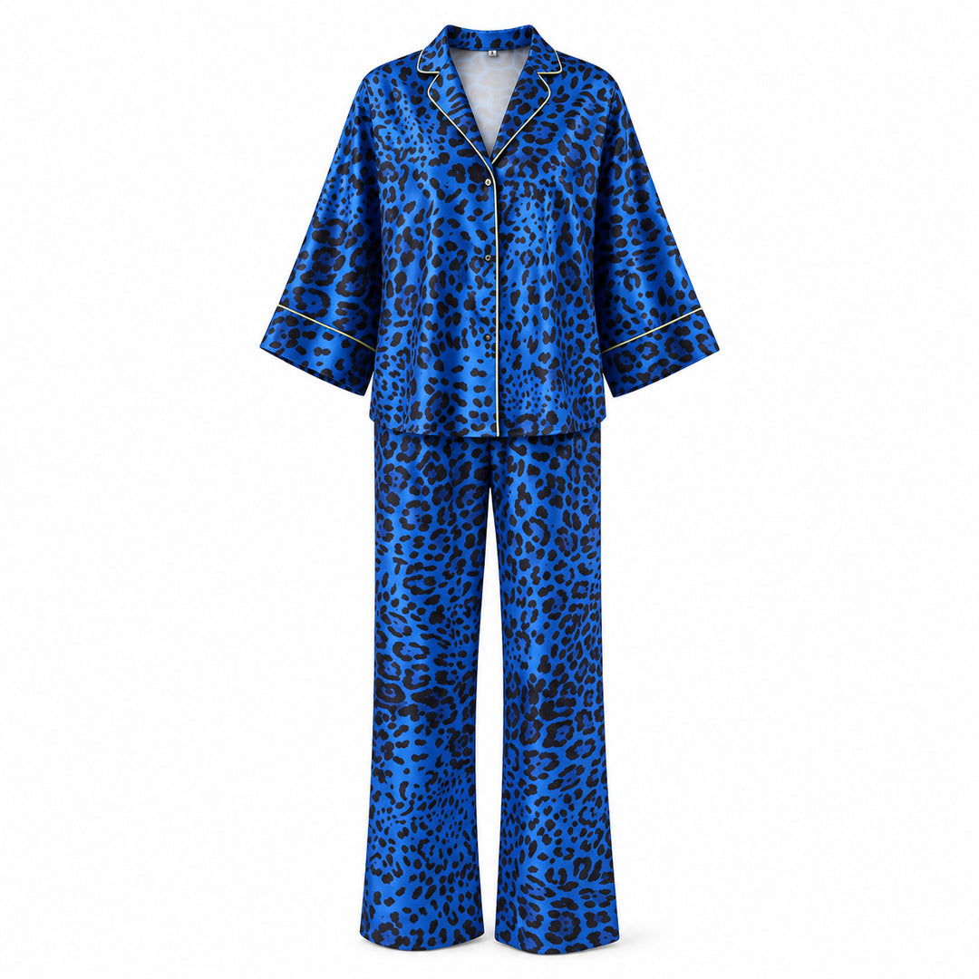 Flesuah Saphira – Damen Pyjama-Set mit Leo-Print