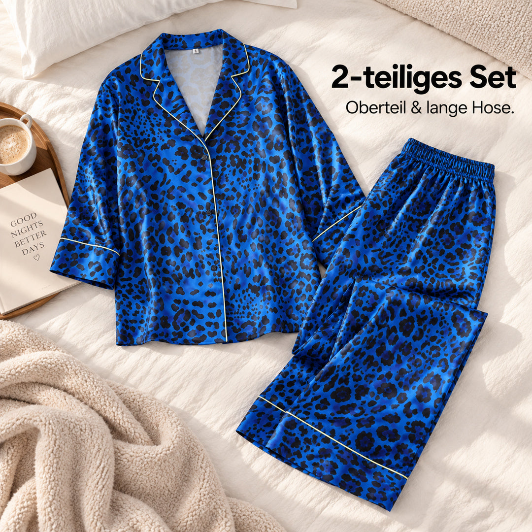 Flesuah Saphira – Damen Pyjama-Set mit Leo-Print