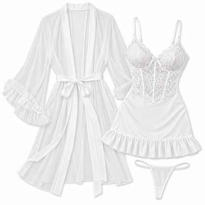 Flesuah Selene – 3-teiliges Damen-Spitzen-Set