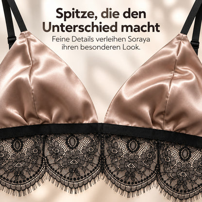 Flesuah Soraya – 2-teiliges Damen Satin-Set mit Spitze